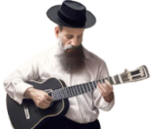 אדם דתי מנגן על גיטרה